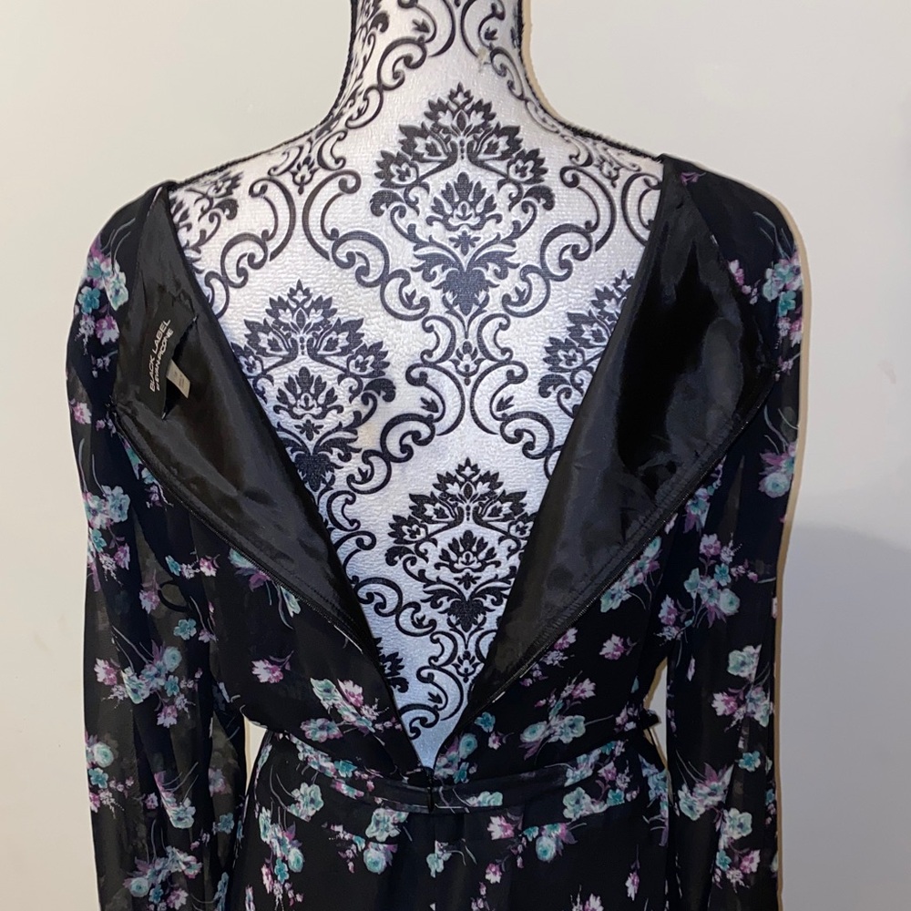 NWT!! Black Label by Evan Picone Long Sleeve Dress with Floral Pattern Size 18 - Picture 13 of 16